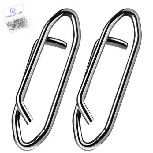 Natufish Power Fishing Clip - Fishing Speed Clips 50Pcs Stainless Steel Quick Change Connector,Link Split Rings Snaps for ...