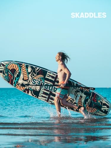 SKADDLES 10’6’’ Portable Inflatable Stand Up Paddle Board (SUP) for Adults and Youth with Non-Slip Deck – Complete Accesso...