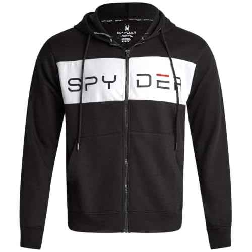 Spyder Mens Zip Up Hoodie - Super Soft Performance Fleece Sweatshirts for Men - Warm Athletic Hoodies for Running Walking Gym