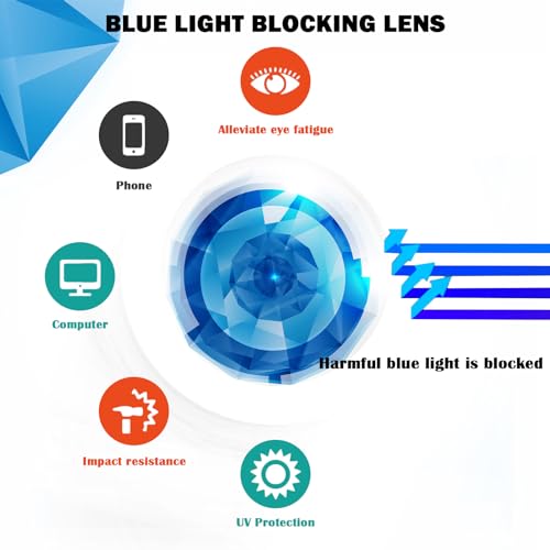 JixGien 2 Pack Reading Glasses for Men，Sports Style Blue Light Blocking Readers with Anti Glare Filter Lightweight Eyeglasses