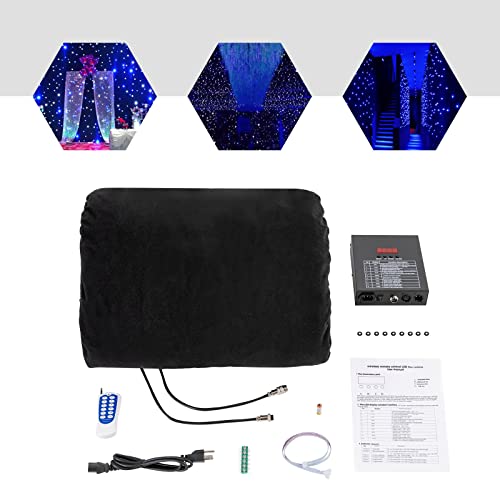 LED Stage Starry Sky Cloth Background, White & Blue/ White/ Multicolour Foldable Stage Star Curtain Backdrops with Remote ...