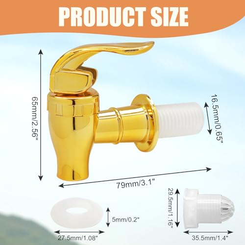 Bonsicoky 4 Pack Replacement Spigot for Beverage Dispenser - BPA Free Cooler Faucet with Filter Function - Push Style Spig...
