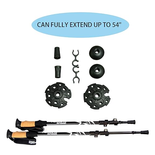2 Pcs Trekking Poles,Aluminum Lightweight Collapsible Hiking Poles for Women,Walking Sticks for Hiking Carbon Fiber