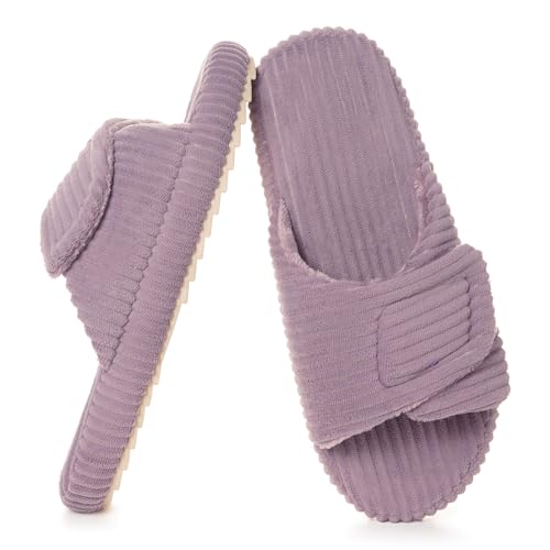 Dokela Women's Orthopedic Slippers with Arch Support Comfy Adjustable Memory Foam Open Toe House Slippers Bedroom Shoes fo...