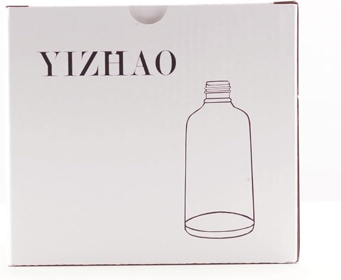 YIZHAO Black Glass Spray Bottles 2oz, with Small Fine Mist Spray, Metal Cap, Refillable for Essential Oil,Travel,Cleaning,Perfume,Aromatherapy,Makeup – 6 Pcs
