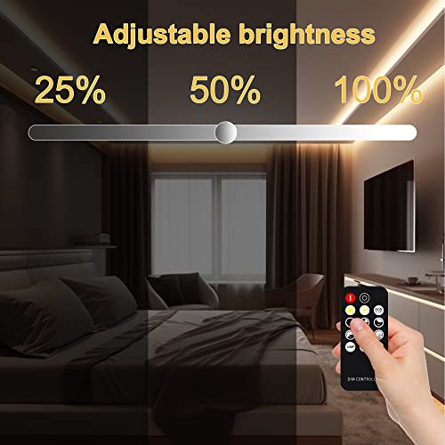 AXMOTUT COB LED Strip Light Warm White, High Bright LED Strips with 2400LEDs, RF Remote and UL Power Supply, 3000K Dimmabl...