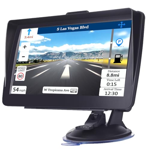 GPS Navigation for Car Truck Navigator 2025 Latest Maps 7 Inch Touch Screen Vehicle GPS Commercial Trucker Navigation Voic...