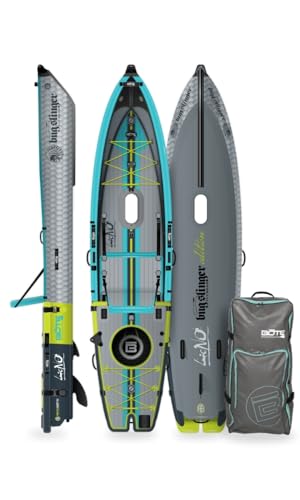 BOTE Lono Aero Inflatable Kayak Convertible Stand Up Paddle Board for Single Rider Adults Kids Family Friendly Blow Up Fis...