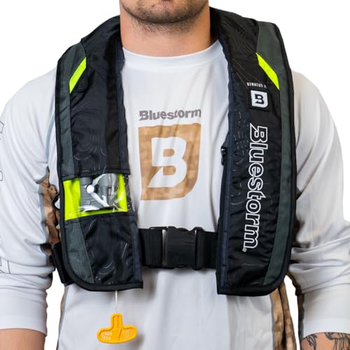 BLUESTORM Stratus 35 Inflatable Life Jacket PFD for Adults | US Coast Guard (USCG) Approved Automatic Self Inflating Life ...
