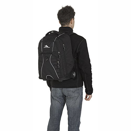 High Sierra Freewheel Wheeled Laptop Backpack, Black, 20.5 x 13.5 x 8-Inch