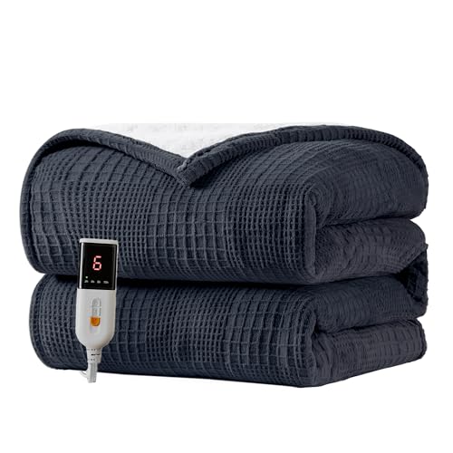 Texciting Heated Blanket Electric Blanket Throw 50''X60''-Heating Blanket with 9 Heat Settings-2-10 Hours Auto Off,ETL Cer...