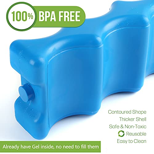Ice Pack for Coolers, Breastmilk Bottle Storage, Lunch Box, Insulated Contoured Freezer Pack, Long Lasting Reusable Cool P...