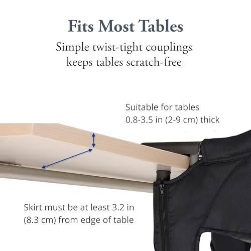 Inglesina Fast Table Chair - Black + Fast Dining Tray - Portable Baby High Chair - for Babies & Toddlers up to 37 lbs - Fi...