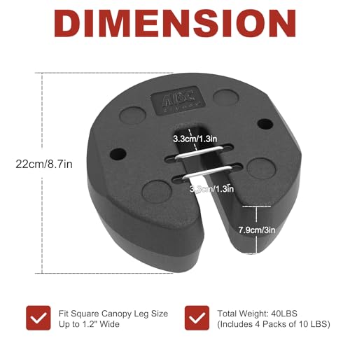 ABCCANOPY Easy Canopy Weights with Lock Design for Wind Resistance, No Sliding, Stably Secure Tents, Canopies, and Umbrell...