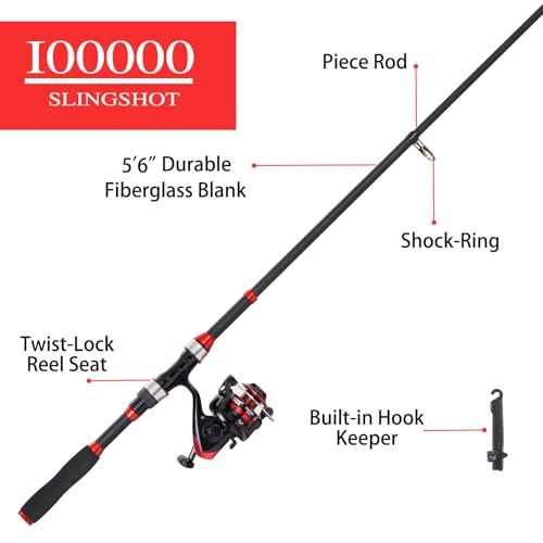 I00000 Fishing Rod and Reel Combos with Fiberglass Telescopic Fishing Pole - Spinning Reel Fishing Carrier Bag, Freshwater...