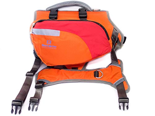 Bark Brite Multi-Purpose Dog Backpack Life Jacket (Size Large)