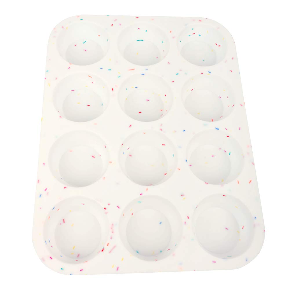 SHEbaking Silicone Muffin Pan Regular 12 Cups Cupcake Molds for Baking Non-stick Muffin Tin Great for Making Muffin Cakes,Tart Bakeware Easy Release,Durable,BPA Free