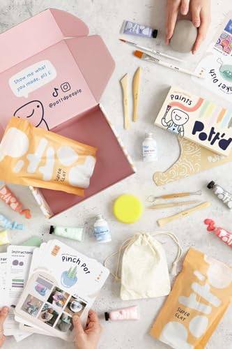 Pott'd Air Dry Clay for Adults. Beginners Home Pottery Kit for Adults. DIY Craft Kit for Adults. Kit Includes: Air-Dry Cla...