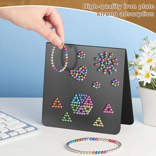 Gersoniel Magnet Display Stand Balls Magnetic Display Board Black Metal Magnet Board Stand Desk Easel Board for Bulletin T...