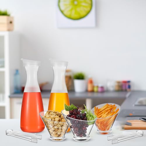 Didaey 16 Pcs Mimosa Bar Supplies Including 4 Pcs 47 oz Plastic Carafe with Lid 6 Disposable Angled Salad Bowls 6 Plastic ...