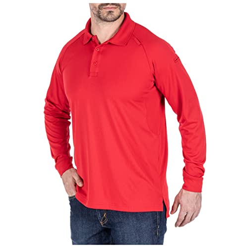 5.11 Tactical Men's Performance Long Sleeve Work Polo, 100% Polyester Fabric, Style 72049/72049T