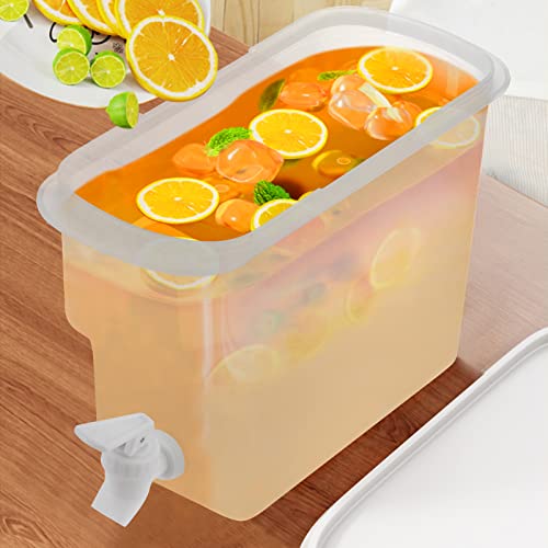 Jucoan 2 Pack 0.9 Gallon Fridge Beverage Drink Dispenser with Leak-proof Spigot, Plastic Cold Drink Juice Beverage Dispens...