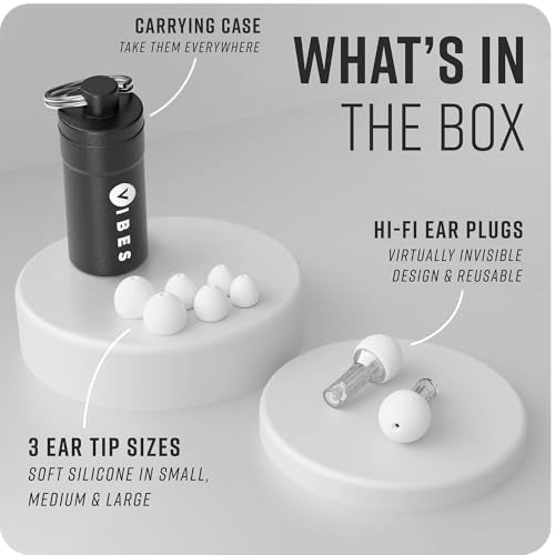 VIBES High Fidelity Concert Ear Plugs – Reusable Noise Reducing Ear Plugs for Concerts, Musicians, Raves, and Live Events...