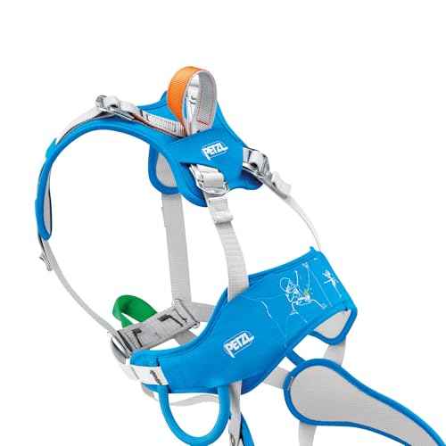 PETZL OUISTITI Kids' Harness - Comfortable, Full-Body Rock Climbing Harness for Children Less Than 30kg/66 lbs - Blue - One Size