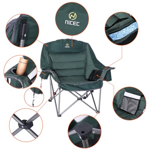 Nice C Camping Chairs, Oversized XL Padded Camping Chair, Outdoor Chair, Camp Chair, Lounge Chair, Wide&Thick, Heavy Duty ...
