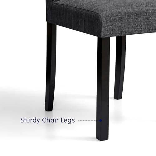 HOMYZOO Fabric Dining Chairs,Modern Parsons Chairs with Solid Legs, Stain-Resistant Performance Fabric Upholstered High Ba...