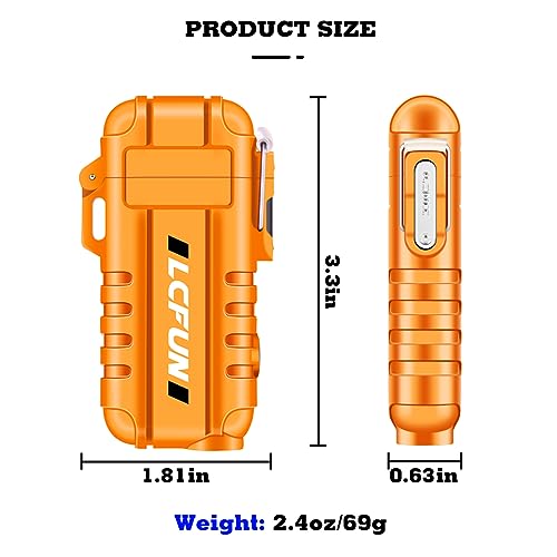 LcFun USB Rechargeable Electric Arc Lighter Windproof Plasma Lighters with LED Battery Display, Waterproof Electronic Flas...