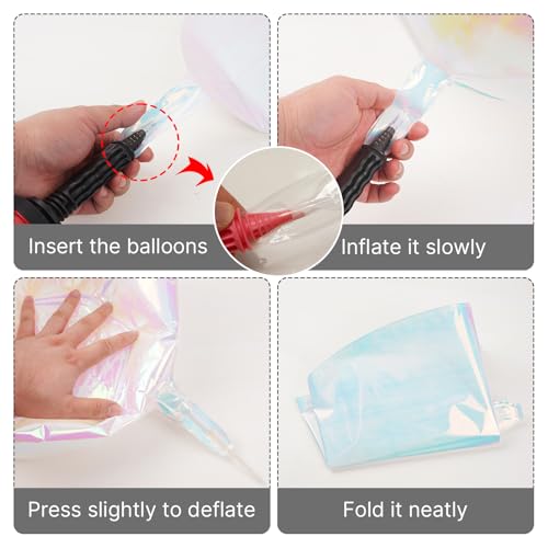PartyWoo Iridescent Foil Balloons 20pcs Different Sizes Pack of 22 12 10 Inch Large Round Foil 4D Inflatable Mirror Ball M...