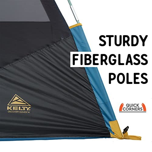 Kelty Discovery Element Camping Tent, 4 or 6 Person Storm Worthy Campsite Shelter, Fiberglass Poles, Pre-Attached Guyline...