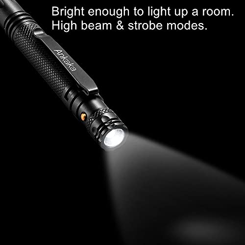The Most Loaded 7-in-1 Tactical Pen: Solves Others Weaknesses, Self Defense Tip + Flashlight + Ballpoint + Stylus + Bottle...