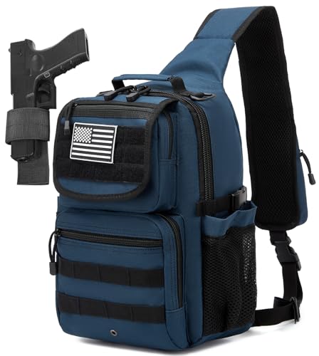 ATBP Tactical Crossbody Bag Holster Shoulder Backpack 6 Elastic Slots Water Bottle Holder Carrier Accessories Pouch 15L