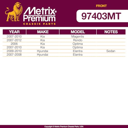 Metrix Premium Chassis Parts - 4 PC L/R Front Sway Bar Stabilizer End Link & Front Stabilizer Bar Bushing Kit Fits 07-10 K...