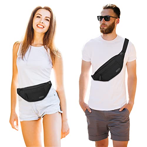 MAXTOP Large Crossbody Fanny Pack with 4-Zipper Pockets,Gifts for Enjoy Sports Festival Workout Traveling Running Casual H...