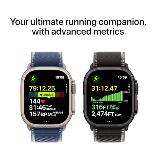 Apple Watch Ultra 3 [GPS + Cellular 49mm] Running & Multisport Smartwatch w/Rugged Titanium Case w/Black Alpine Loop - M. ...