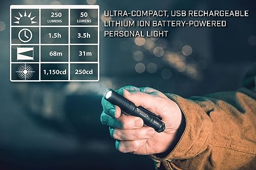 Streamlight 66608 MicroStream 250-Lumen EDC Ultra-Compact Flashlight with USB Rechargeable Battery, Clear Retail Packagin...