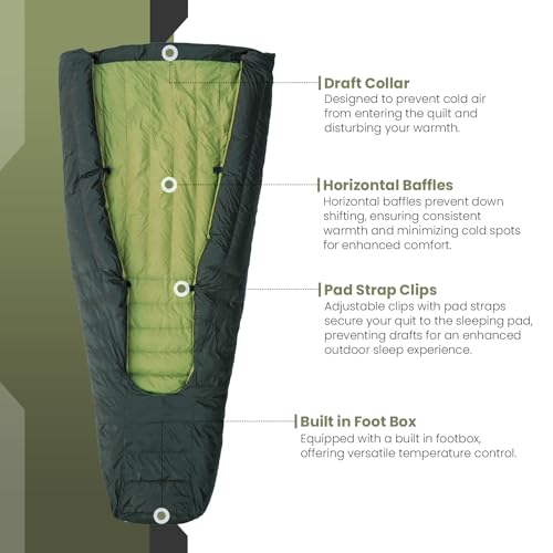 Ultralight Sleeping Bag Top Quilt 850 Down Ultralight Backpacking Camping Blanket