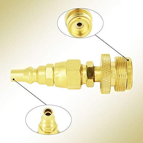 MENSI 1lb Propane Disposal Adapter Fitting with 1/4" Quick Connect Disconnect Adaptor for One Pound Portable Camper Grill ...