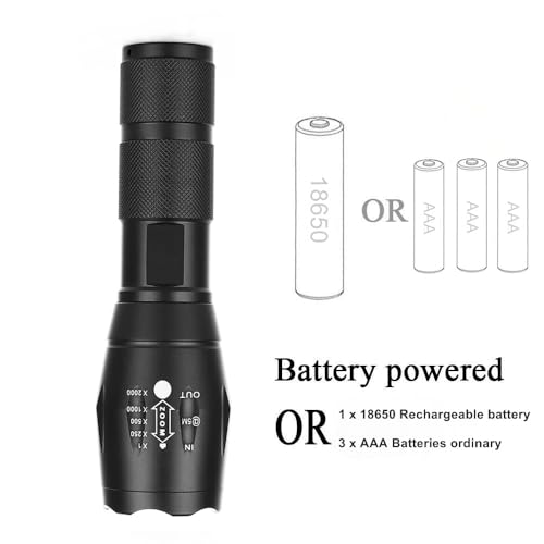 Tactical Flashlights Grade 5 Led Waterproof Handheld Flashlight for Camping Biking Hiking Outdoor Home Emergency 2 Pack