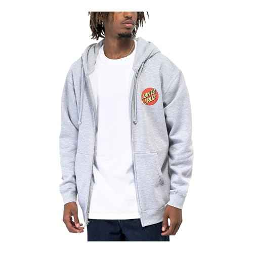 SANTA CRUZ Classic Dot Zip Hooded Heavyweight Sweatshirt Maroon XL Mens