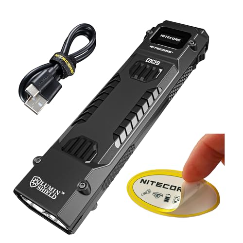 Nitecore EDC29 EDC Tactical Flashlight, 6500 Lumen USB-C Rechargeable Slim Flat Shape with Spotlight Floodlight Strobe Mod...