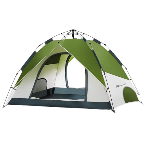 MOON LENCE Instant Pop Up Tent for 3-4 Person - Automatic Portable, Windproof for Camping, Hiking, Mountaineering