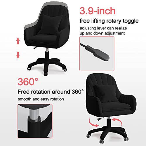 XUEGW Home Office Chair Computer Chair with Mid-Back Upholstered Modern Tufted Computer Task Chair Swivel Height Adjustabl...