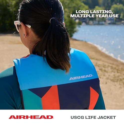 Airhead GEO General Boating Life Vest Multiple Sizes - Swim Vests for Adults, Children & Youth - Durable Polyester & PE Fo...