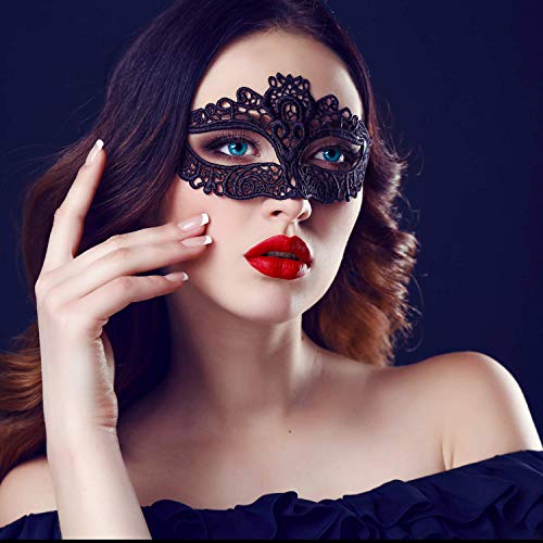 20 Pieces Lace Mask Masquerade Venetian Eyemask Halloween Sexy Woman Lace Mask for Halloween Masquerade Carnival Party Cos...