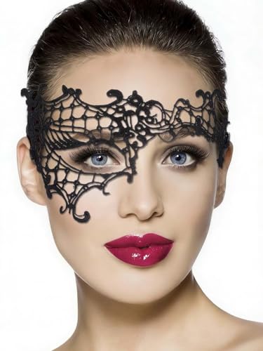 Bounzhi Black Lace Masquerade Mask for Women Costume EyeMask Party Ball Mardi Gras Accessory