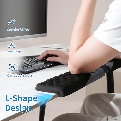 MEKASS L-Shaped Desk Elbow Pad for Desk, Memory Foam Elbow Support Padding with Non-Slip, 2-Piece Ergonomic Desk Edge Cush...
